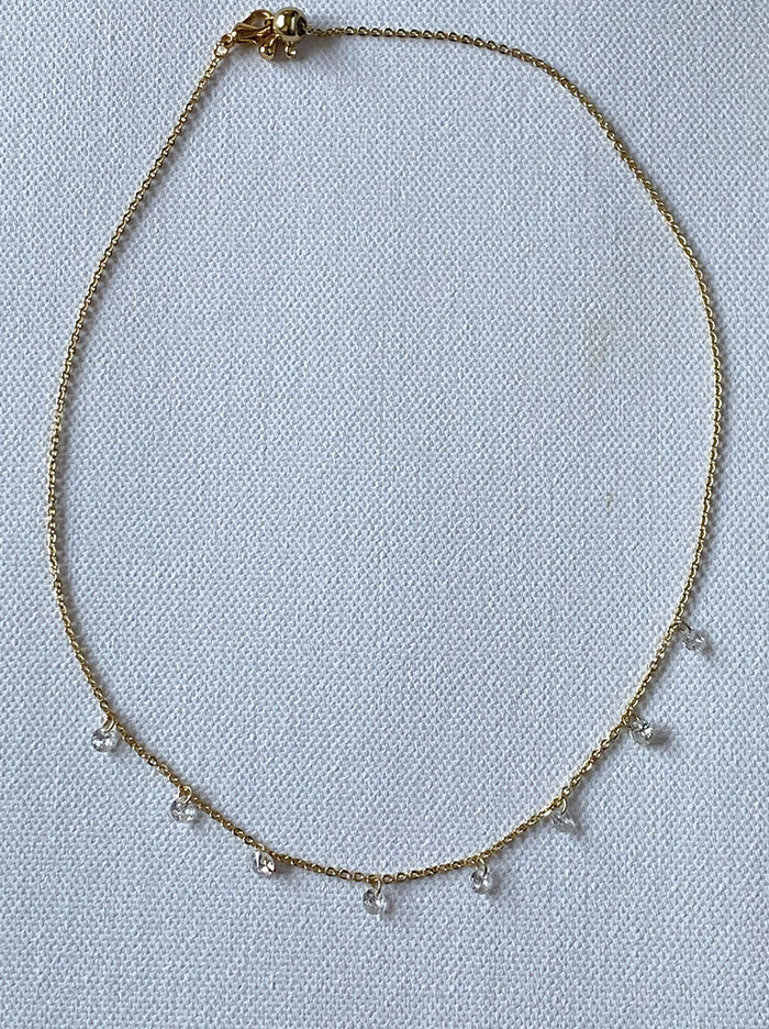 Delicate Crystal Drop Necklace - Tipsyfly