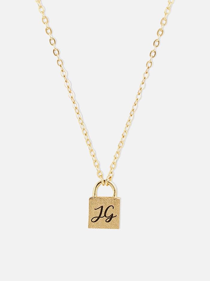 Personalised Gold Lock Necklace - Tipsyfly