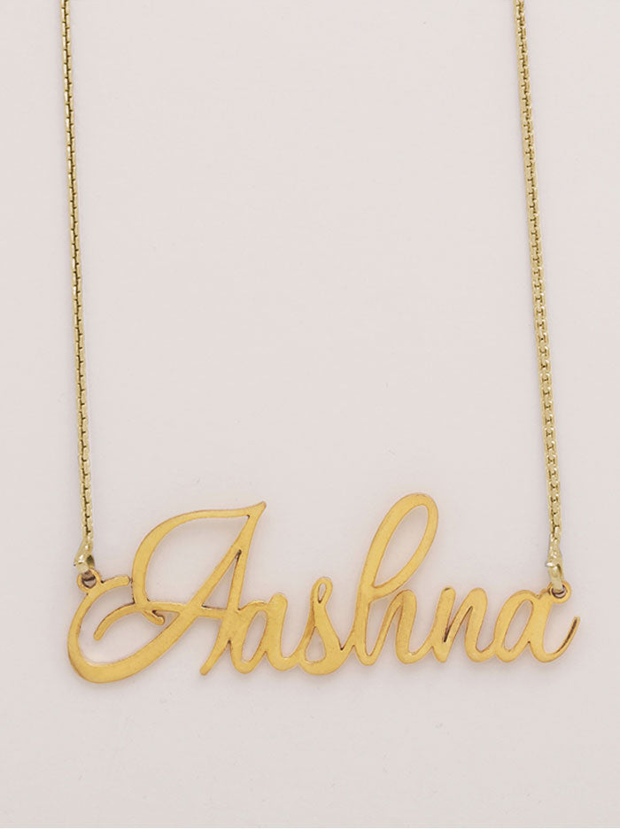 Gold Cursive Name Necklace - Tipsyfly