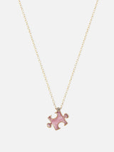 Tipsyfly Pink Enamel Puzzle Necklace - Tipsyfly