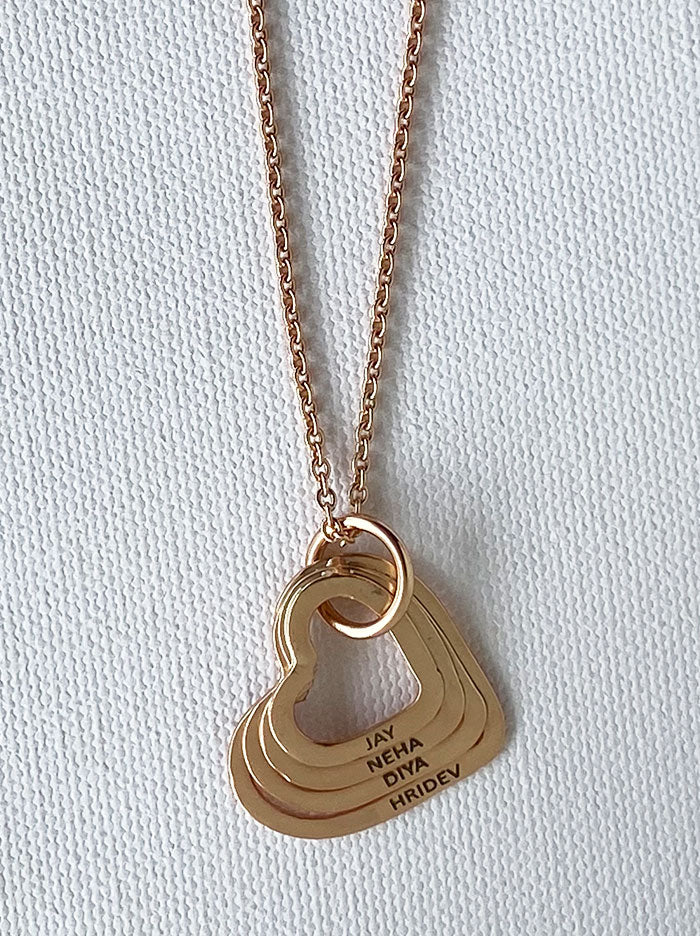 Personalised rose quad necklace - Tipsyfly