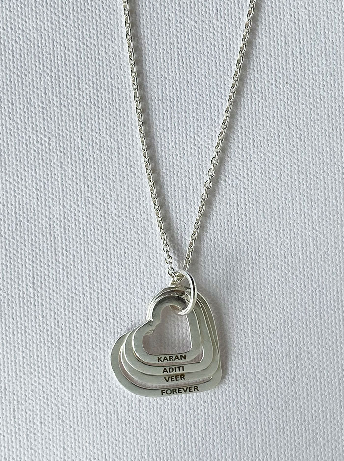 Personalised silver quad necklace - Tipsyfly