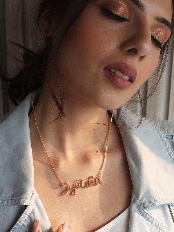 Gold Whimsical Name Necklace - Tipsyfly